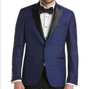 Egara blue paisley suit jacket size 36 short